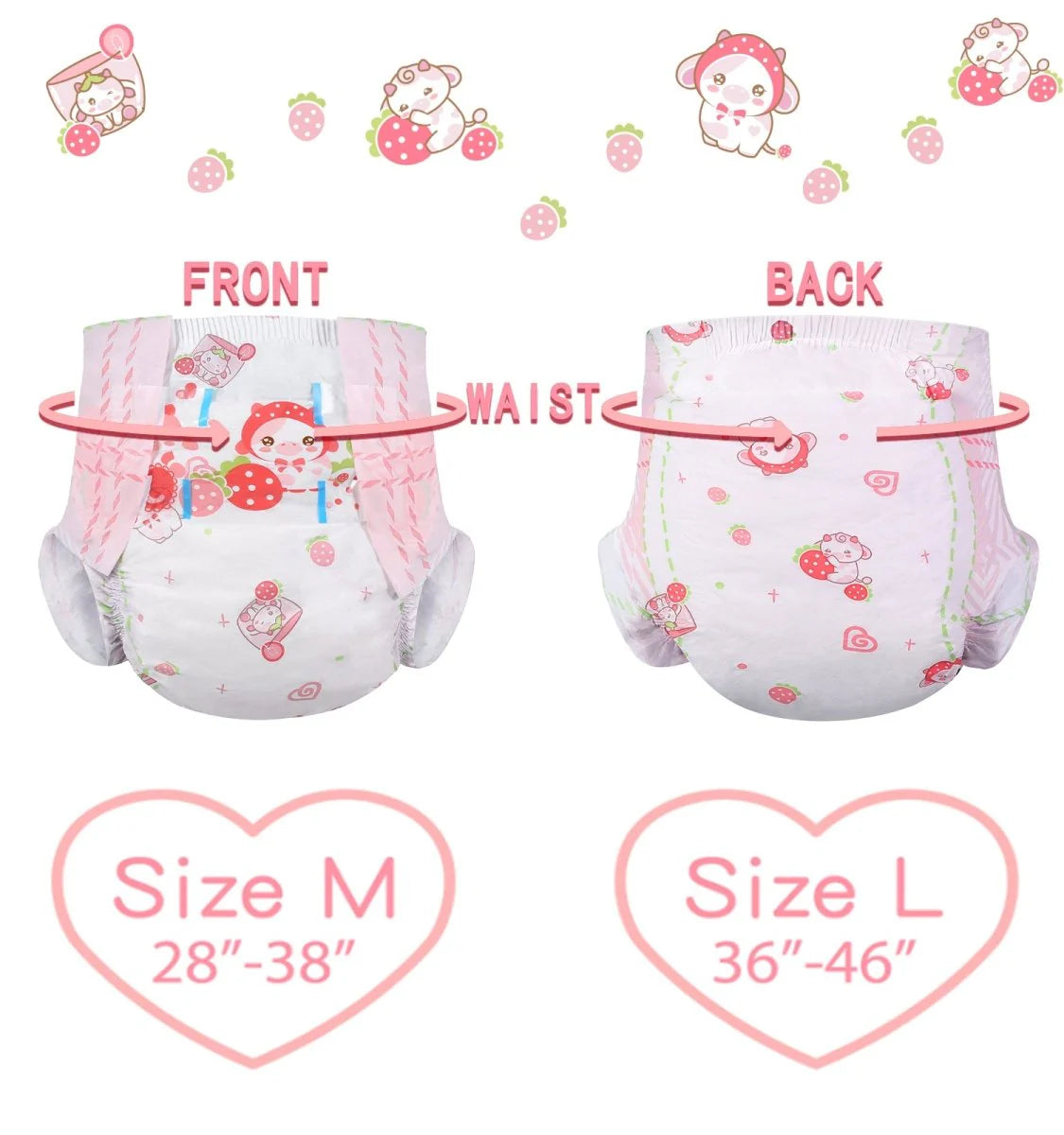 Strawberry Cow Diaper Pack