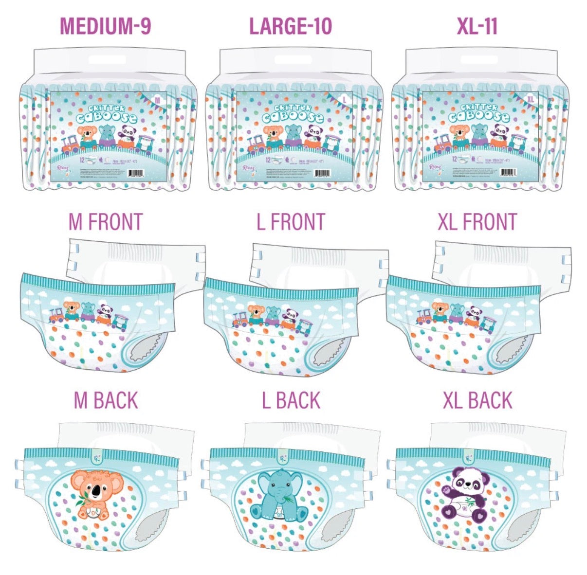 Critter Caboose Diapers