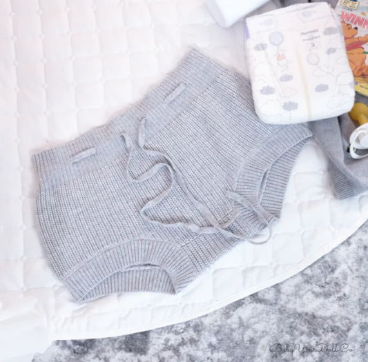 Grey Knit Diaper Cover