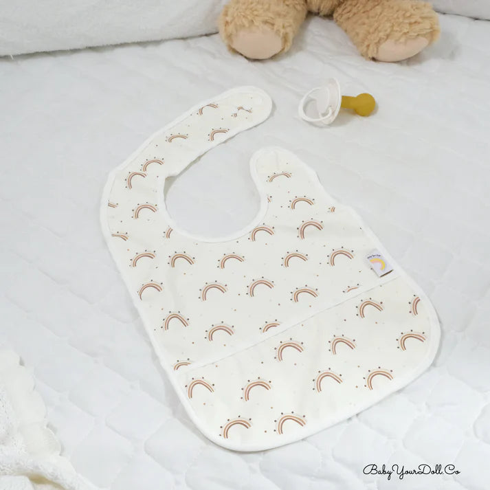 Cream Rainbows Bib