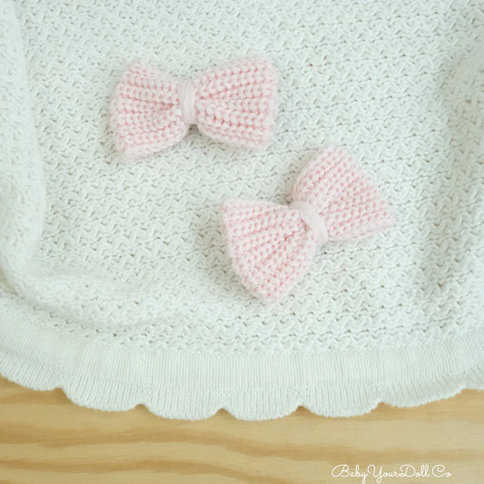 Pink Knit Hair Bows