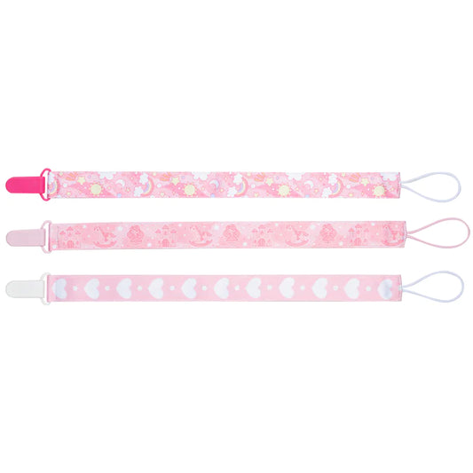 Fairytale Pink Pacifier Clip Set