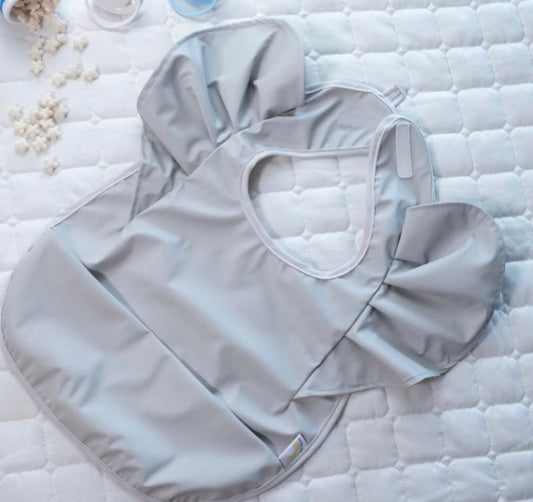 Grey Ruffle Bib