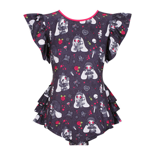 Gothic Sweetheart Ruffle Butt Onesie