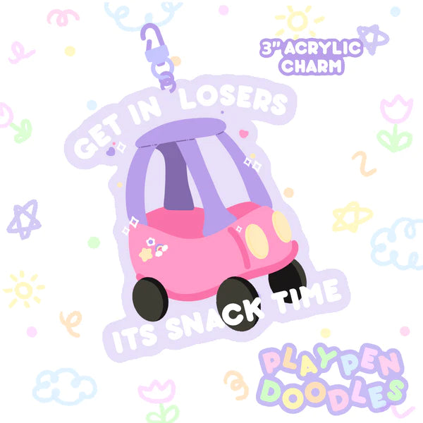 Pastel 'Get in' Acrylic Charm