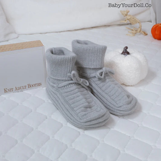 Grey Knit Booties - Size 1