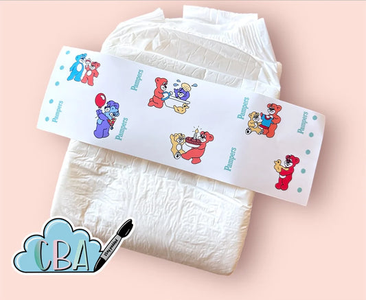 Vintage Bears Diaper Sticker Set