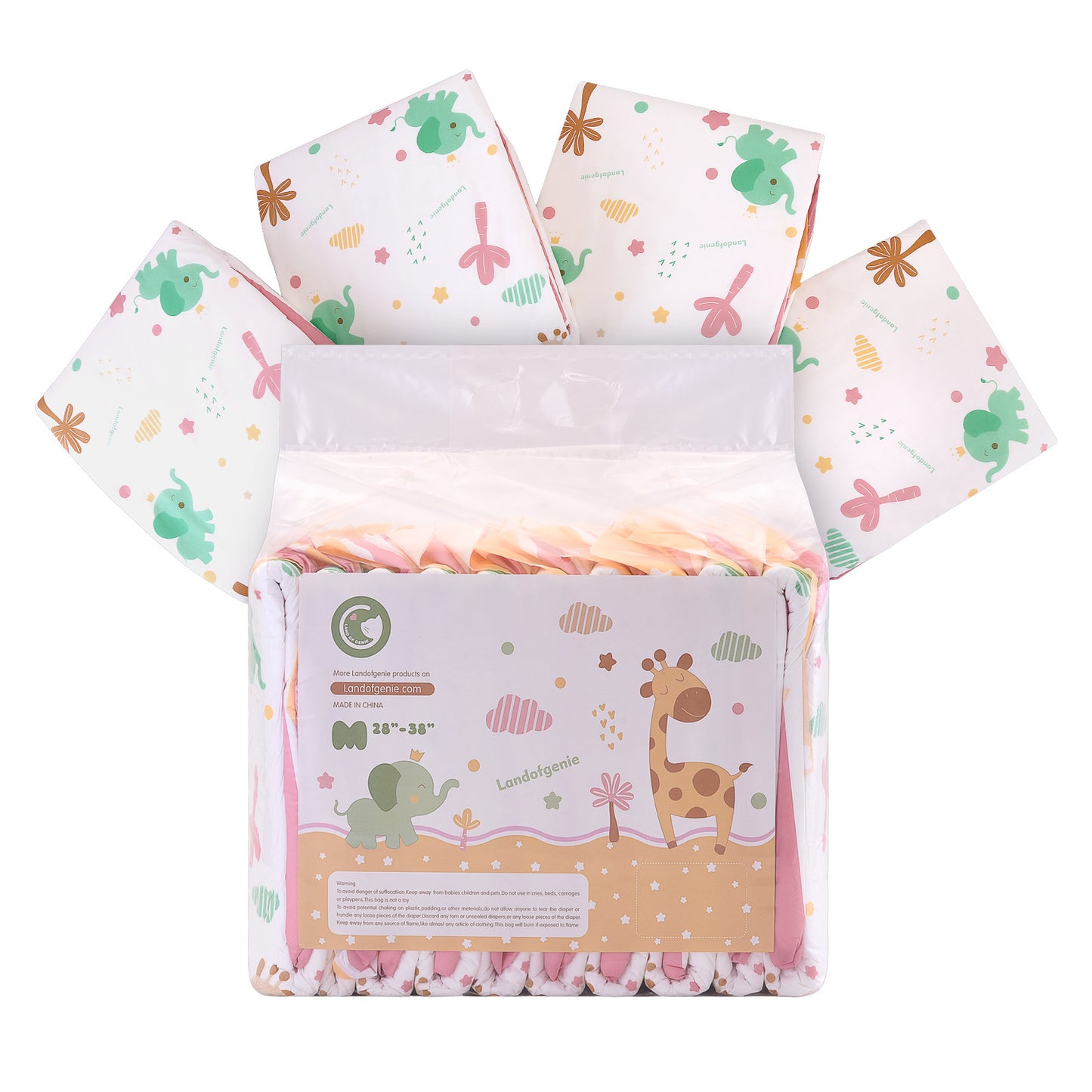 Anime Giraffe and Elephant Diaper Pack