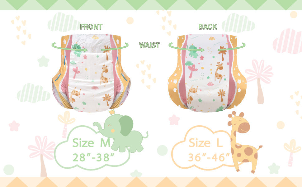 Anime Giraffe and Elephant Diaper Pack