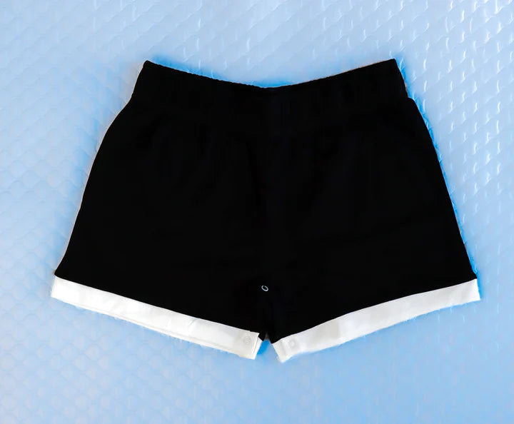 Black Crotch Snap Shorts