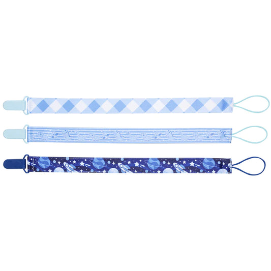 Little Blue Pacifier Clip Set