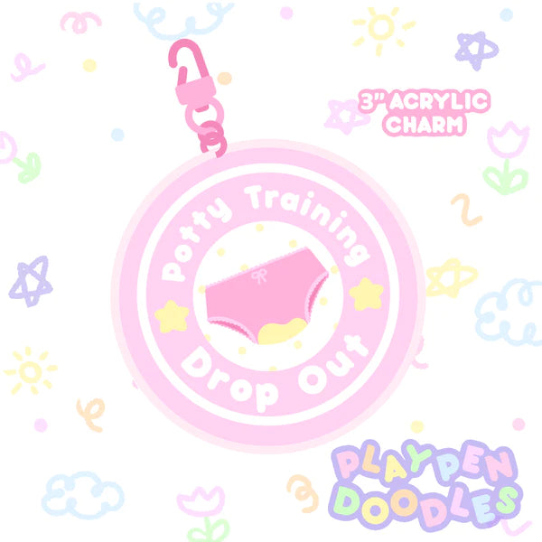 Potty Training Drop Out Pink Acrylic Charm