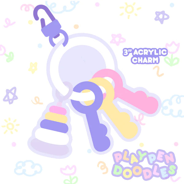 Pastel Keys Acrylic Charm