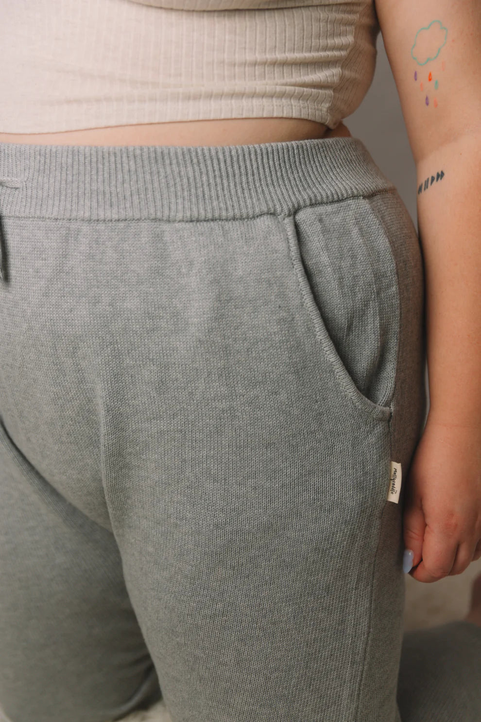 Grey Knitted Pants