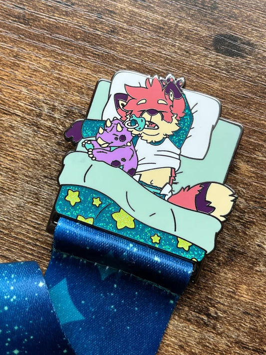 Sleepy Fox Pacifier Clip Pin