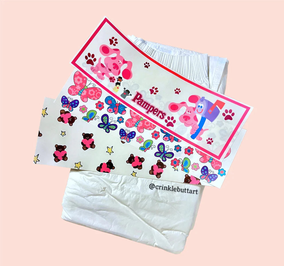 Pinkish Diaper Sticker Pack